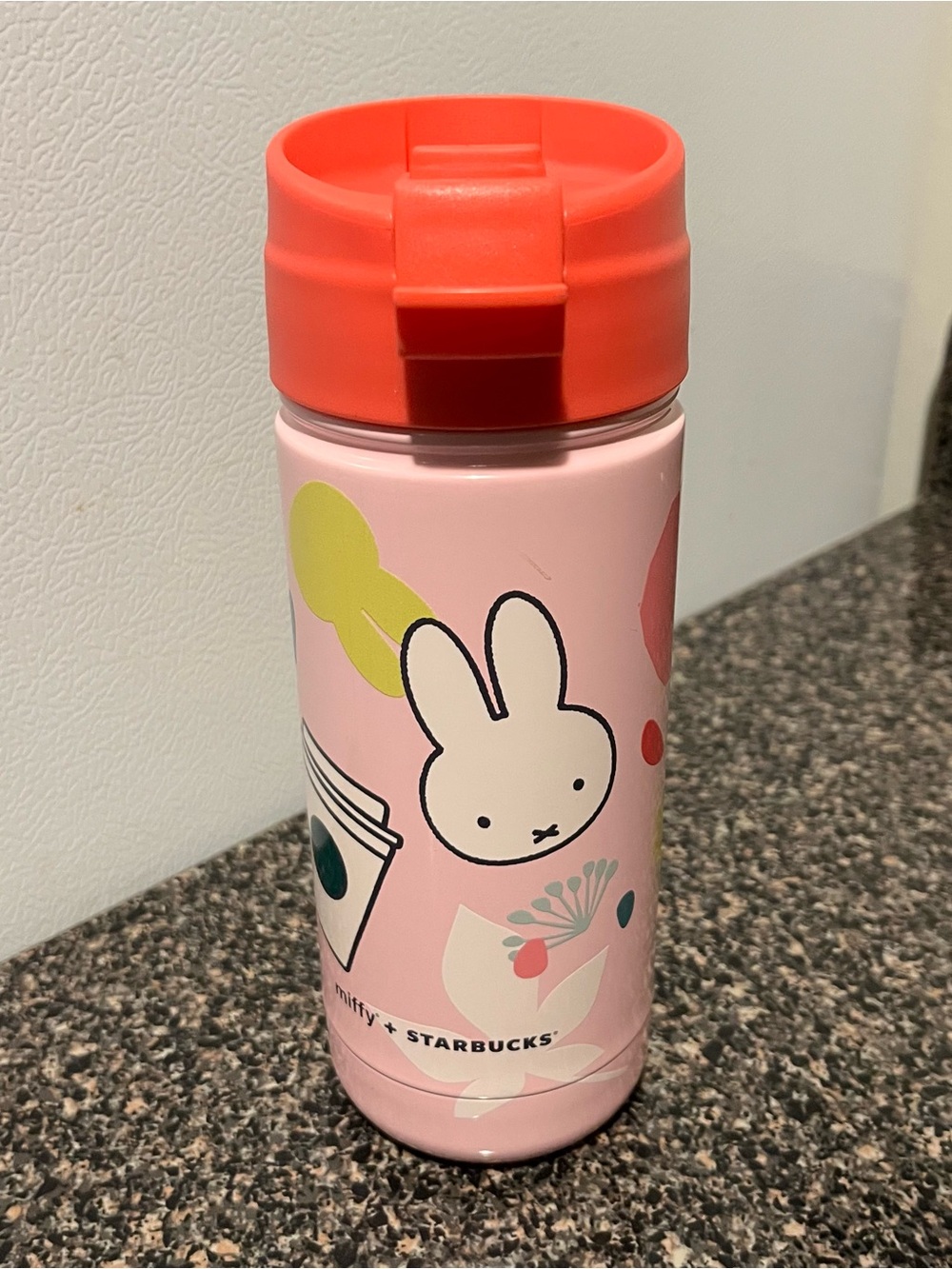 Starbucks Pink Tumbler with Red Lid and Miffy Tag - Picture 6 of 9
